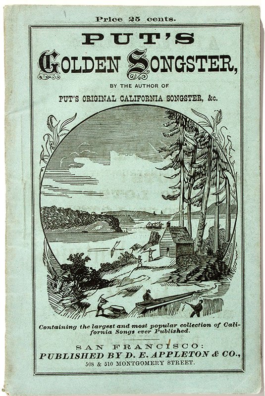 Cover of Put's Golden Songster, songbook published ca 1858, written and compiled by John A. Stone.